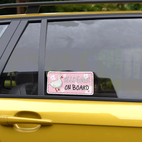 3 Pcs Silly Goose on Board Decal, Silly Goose Decal, Funny Goose Car Sticker, Goose Lover Sticker, Decal 5"x5" Vinyl Sticker for Car Window, Laptop, Bumper, Truck, Waterproof Goose Decal
