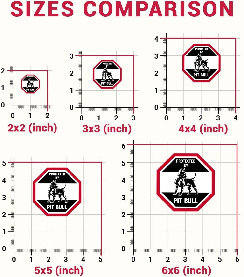 (3PCS) Protected by Pit Bull Sticker Stickers-Beware of Pitbull Sign, Guard Dog Vinyl Decal for Car, Home & Laptop – Durable Outdoor Pitbull Bumper Sticker, Vinyl Decal - 3 Inch