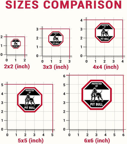 (3PCS) Protected by Pit Bull Sticker Stickers-Beware of Pitbull Sign, Guard Dog Vinyl Decal for Car, Home & Laptop – Durable Outdoor Pitbull Bumper Sticker, Vinyl Decal - 3 Inch