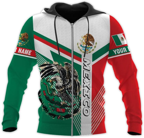 HomeDesign Custom Mexico Shirts Personalized Name Mexican 3D Flag Shirt for Men Women Aztec Unisex US Eagle Pride Camisas