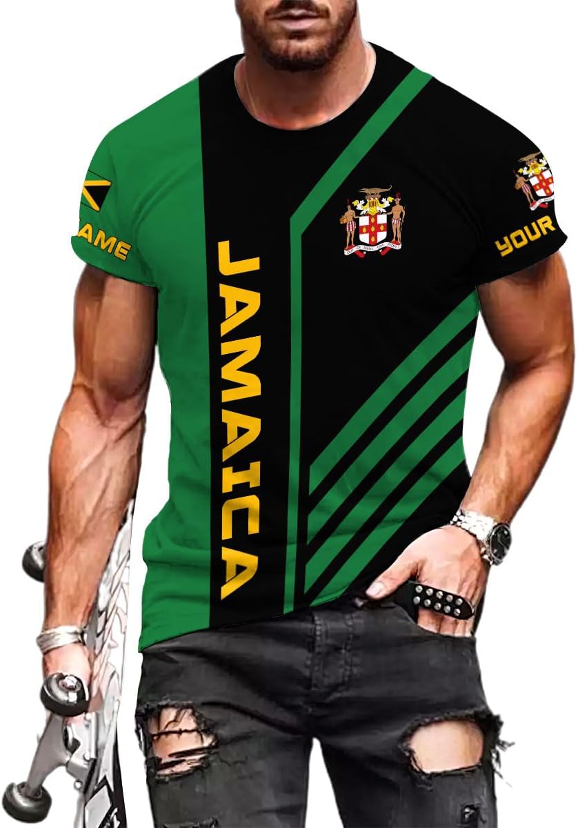 MoonArt Personalized Jamaica Shirt Custom Jamaica Flag Lion Hoodie for Men and Women, Jamaican Pride T-Shirt, Jamaicana