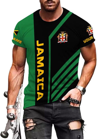 MoonArt Personalized Jamaica Shirt Custom Jamaica Flag Lion Hoodie for Men and Women, Jamaican Pride T-Shirt, Jamaicana