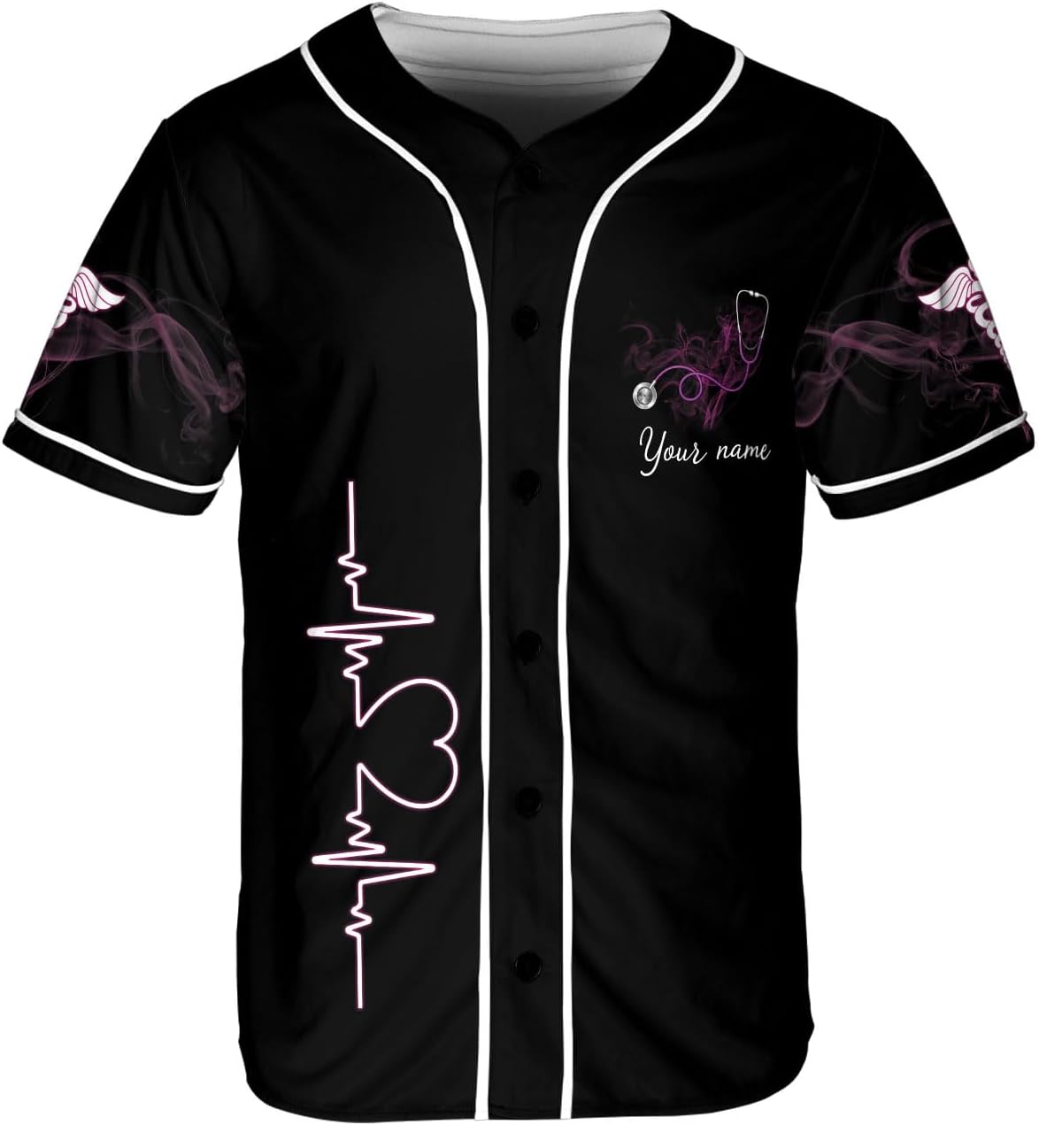 Woseprints Personalized Nurse Baseball Jersey Shirt, Nurse Graduation Gifts Funny Nurse T-Shirt Gift Nursing Emergency Shirts