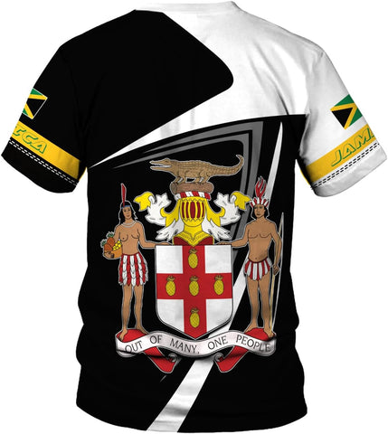 Ligthuy Personalized Jamaica Shirt 3D, Custom Jamaica Flag Lion Shirt for Men and Women, Jamaican Pride T-Shirt Unisex