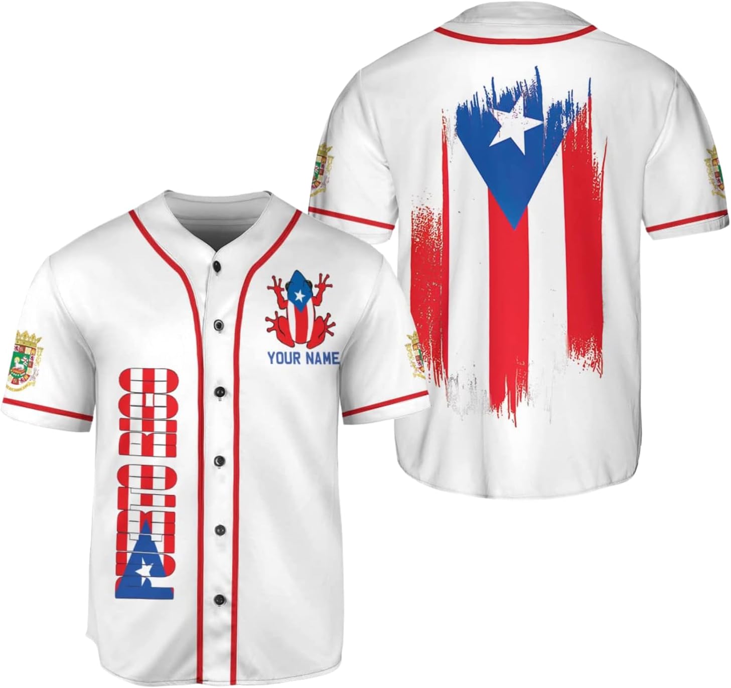 Personalized Puerto Rico Baseball Shirt, Customized Team Name Puerto Rican Baseball Jersey for Men