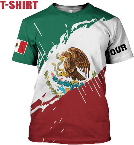 Paniprints Personalized Name Mexican Shirts for Men, Customized Mexico Shirts for Men, Mexico Shirts for Women Mexico Flag