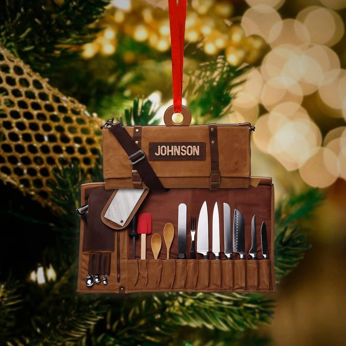 Artparel Personalized Chef Knife Ornaments, Proud Chef Tool Bag Christmas Ornament, Head Chef Gift, Ornament Custom Decor, Gift for Cooking Lover\u2026