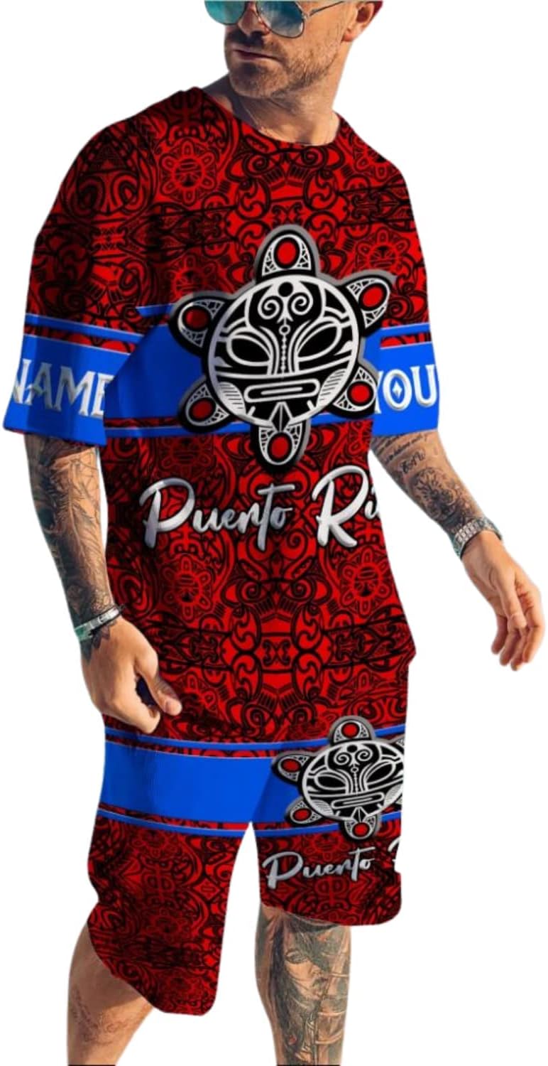 Personalized Name Puerto Rico Shirt and Short, Customized Name Combo Puerto Rico Shirt and Short for Men and Women4