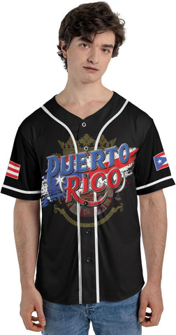 Personalized Puerto Rico Baseball Shirt,Customized Team Name Puerto Rican Baseball Jersey for Men,Women S-5XL