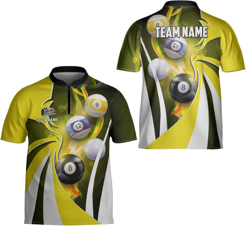 Ligthuy Personalized Billiard Jersey 3D, 8 Ball Shirt, Billiards Shirts for Men, Billiard Gifts for Men and Women S-5XL