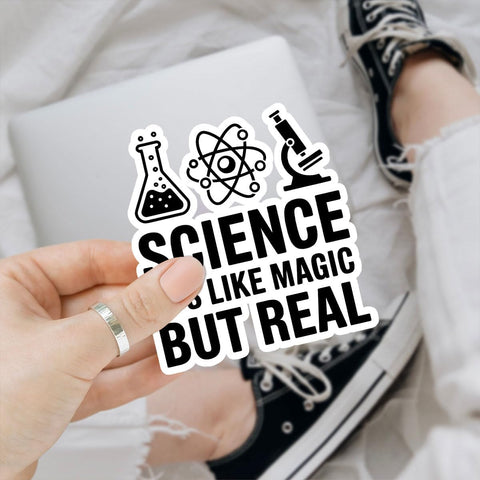 3 Pcs Science Its Like Magic But Real Sticker, Science Physics Stickers, Computer Science Stickers - Vinyl Sticker 3 Inches for Water Bottles Laptop Phone Car Window Helmet