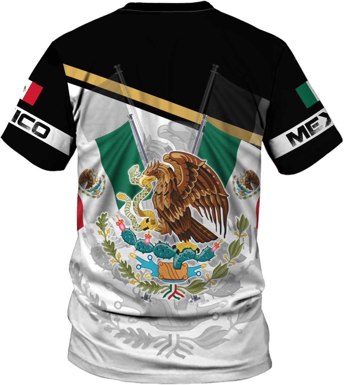 RoyalBro Personalized Mexico Shirts, Camisas De Mexico, Mexico Shirts for Men, Mexican Flag Jersey Shirt Mexico 3D Shirt