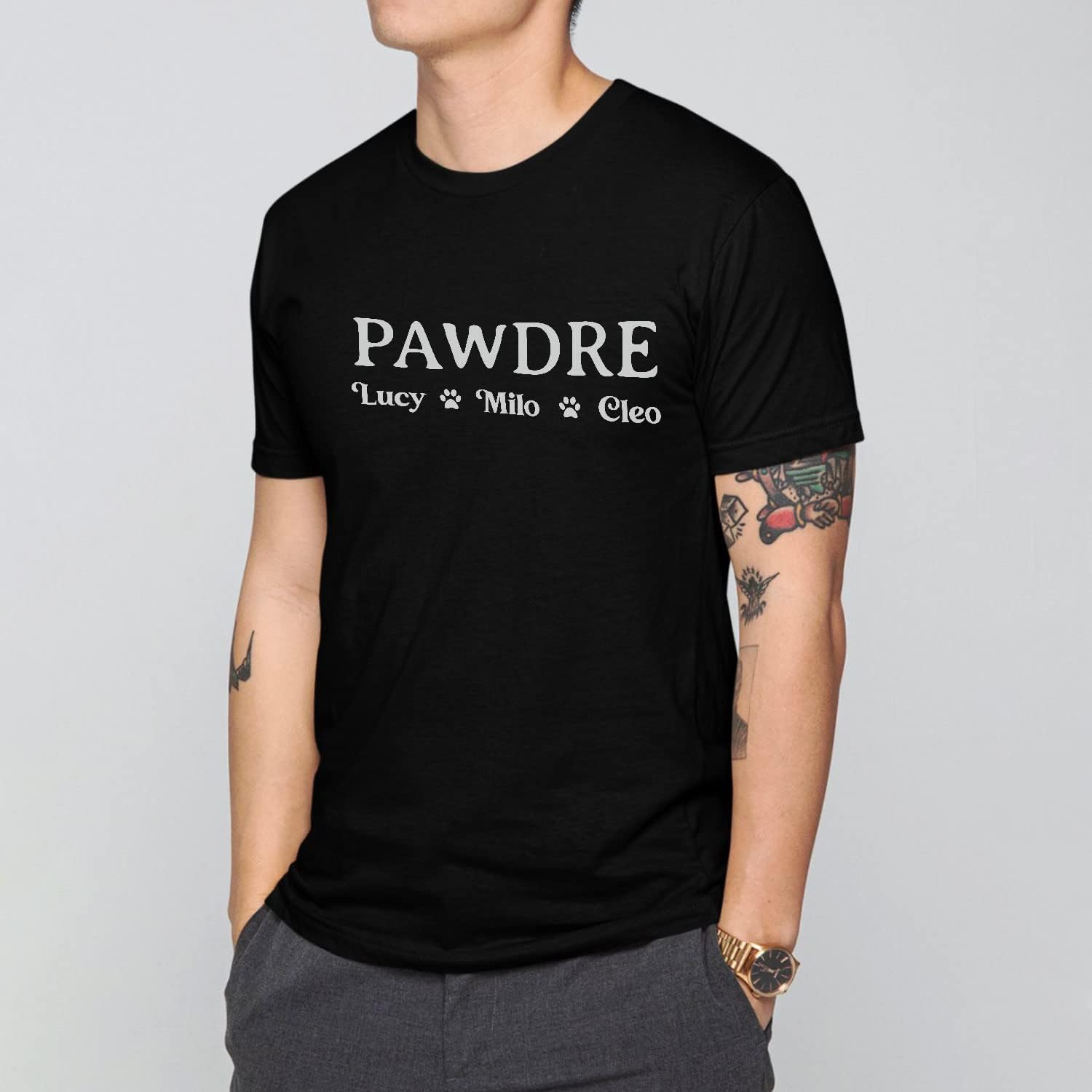 Personalized Dog Dad Shirts for Men, Best Dog Dad Ever Tshirt Gifts Fathers Day, Custom Funny Dogfather T-Shirt (TS21)