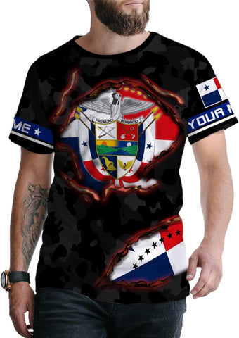 Mostefy Personalized Panama Shirt 3D, Panama Camisa Shirt, Panamanian Flag Pride Shirts Panama Hombres Camisa Men Women