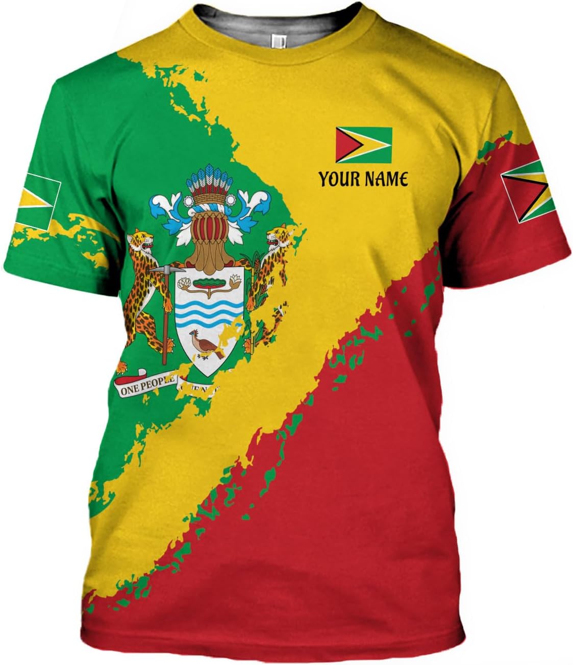 MoonArt Personalized Guyana Shirts - Guyanese Coat of Arms Flag 3D
