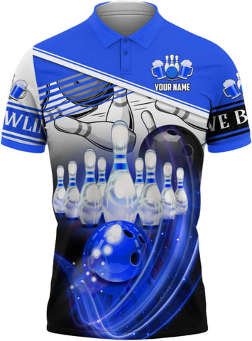 Intenprints Custom 3D Bowling Polo Shirts Personalized Jersey Men Women Team Name Unisex Bowling Shirt Jerseys