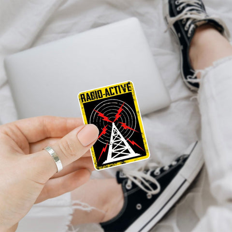 3Pcs Radio-Active Sticker Radio Active Stickers Ham Radio Amateur Operator Funny Ham Radio Sticker Amateur Radio Gift Transmitter Radio Station Decal for Laptop Bottle Phone Car Hard Hat 3"x3"