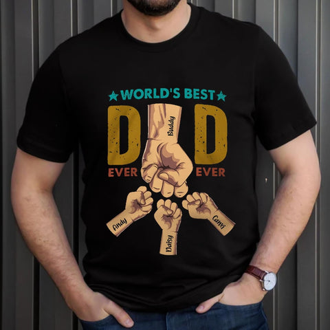 Personalized Dad Shirt, Custom Dad Grandkids Name Shirt, Birthday Christmas Fathers Day Dad Grandpa Gift