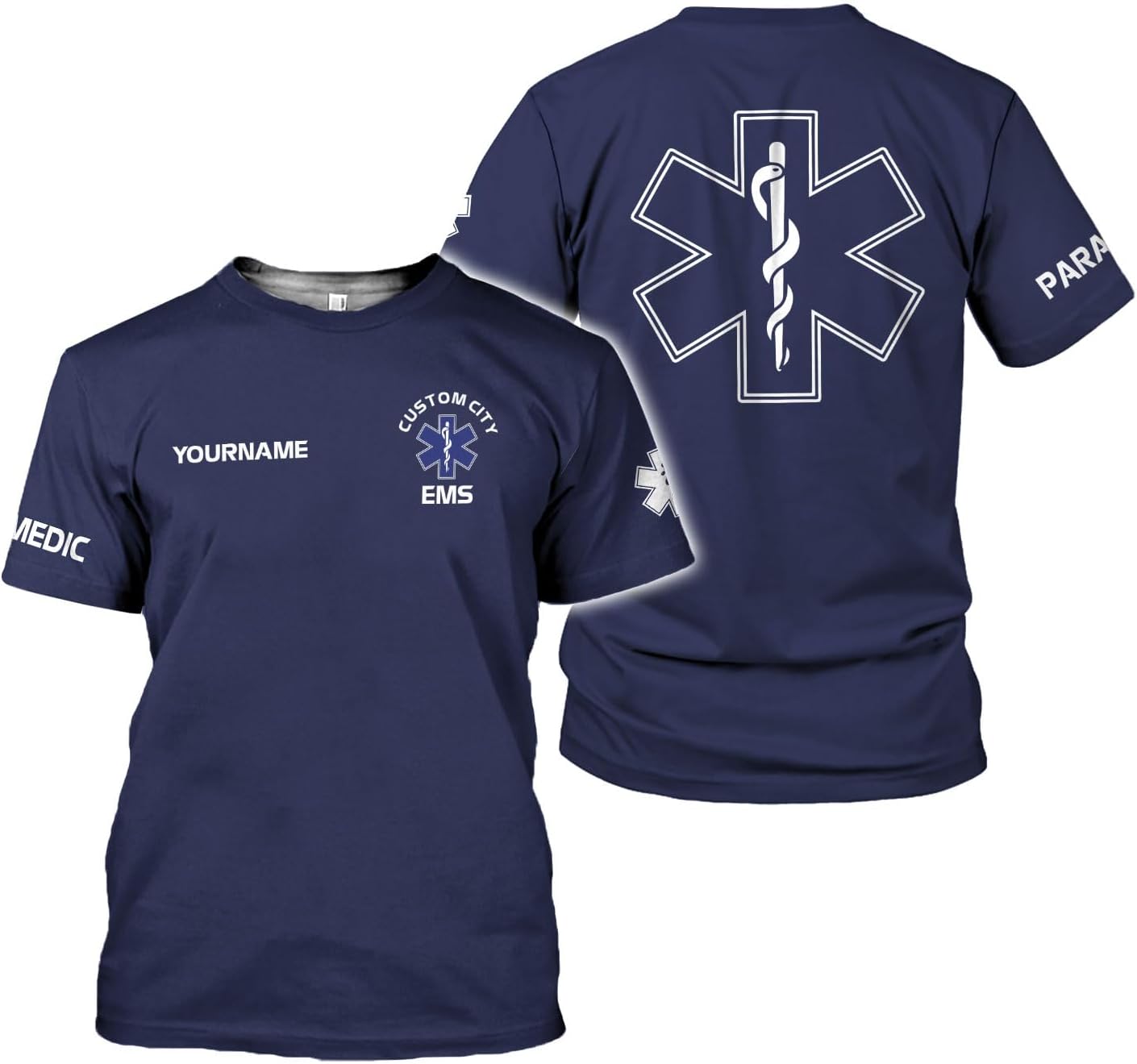 Custom EMS EMT Shirts Men Women, Personalized Paramedic Uniform Emergency Medical Technician Apparel, EMS Week Gifts