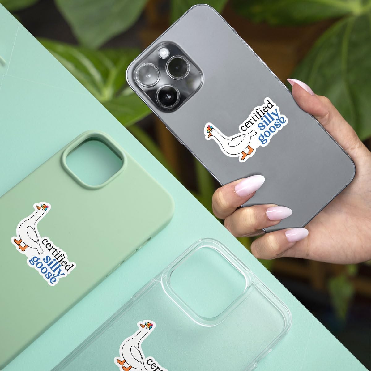 (3pcs) Certified Silly Goose Sticker, Silly Goose Sticker, Funny Goose Stickers Die-Cut Waterproof for Laptop Water Bottle Phone Window Helmet Decal Gift