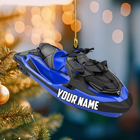 Podagree Personalized Pontoon Boat Ornament, Pontoon Christmas Ornament, Pontoon Boat Christmas Car Ornament, Pontoon Boat, Custom Pontoon String Light Ornament (WB9)