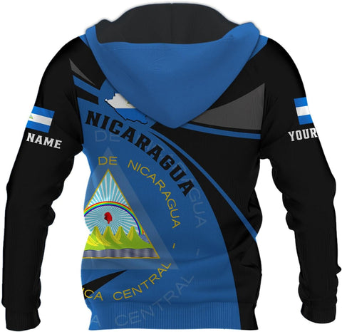 HomeDesign Personalized Nicaragua Hoodie Shirt Custom Nicaragua Flag Shirt for Men & Women Nicaragua Camisas Sweater