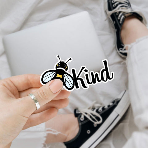Be Kind Positive Bumper 3" Stickers, Cute Bee Sticker, Bumble Bee Decal for Car, Bee Bumper Sticker, Honey Bee Sticker - Stickers for Laptop Water Bottle Phone