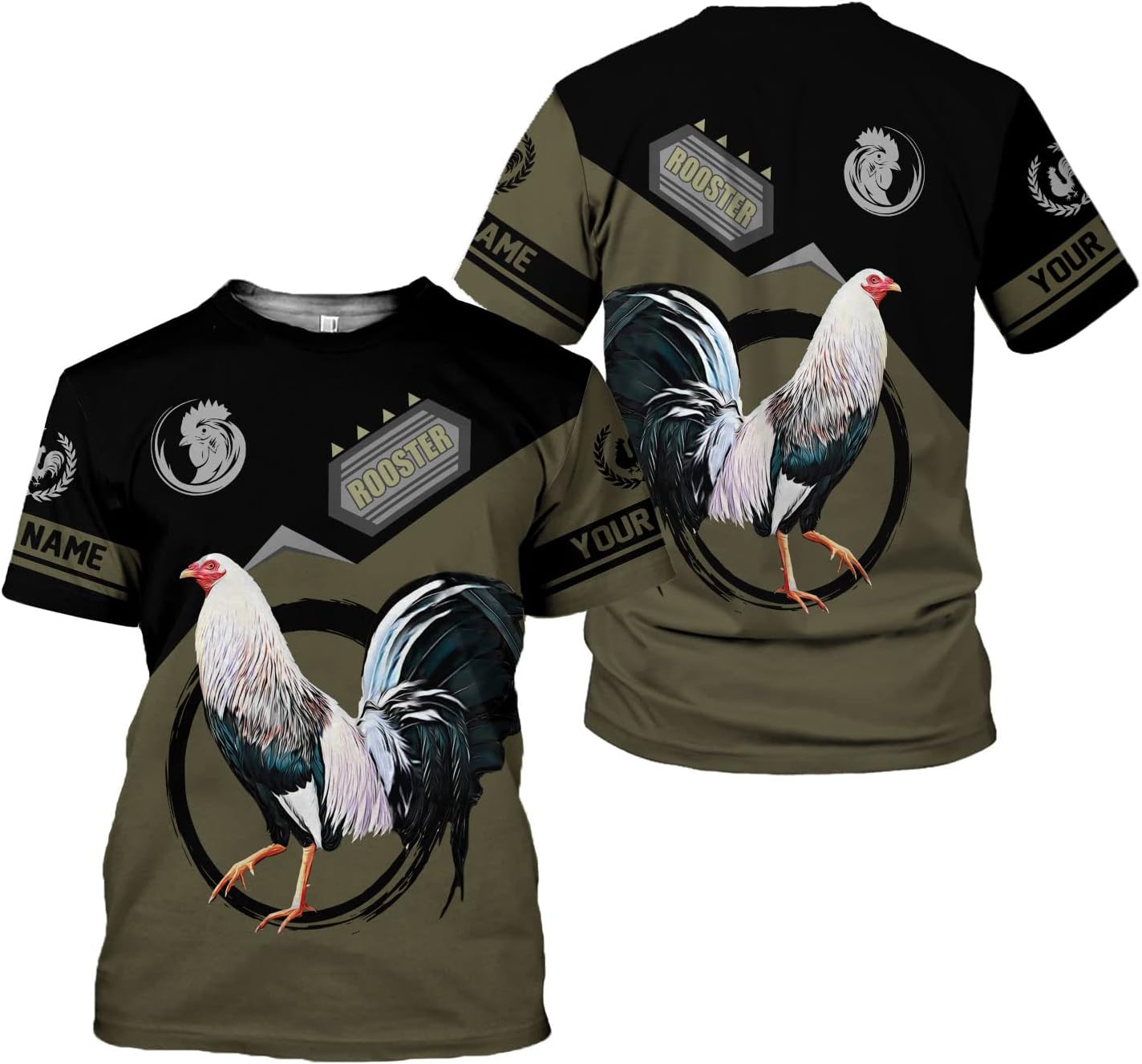 Mostefy Personalized Name Rooster Shirt 3D, Rooster Shirts for Men, Chicken Tshirts Shirts for Women, Funny Chicken Shirts