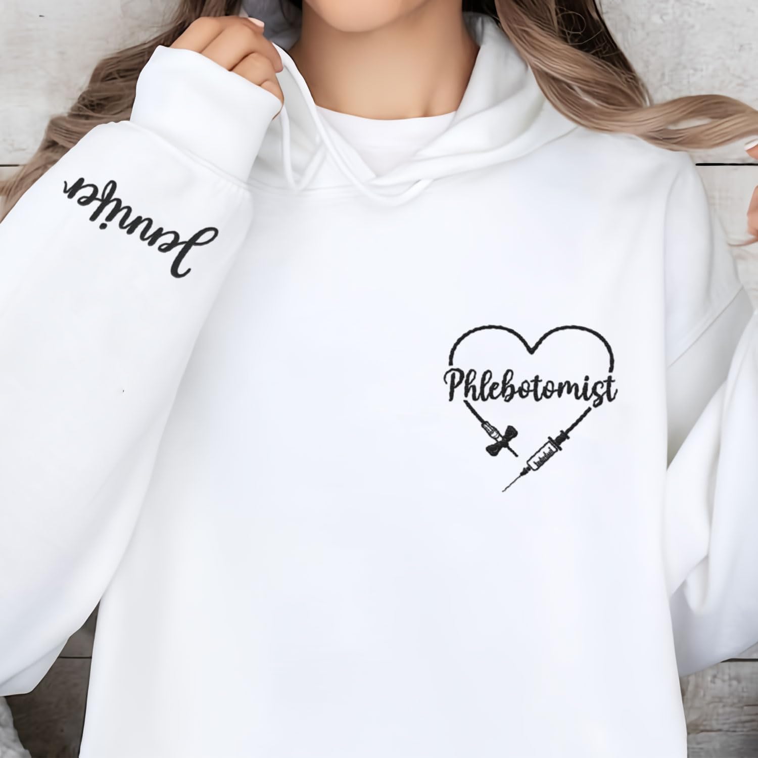 Custom Phlebotomy Technician Embroidered Sweatshirts, Phlebotomy Tech Hoodie, Phlebotomy T-shirts Gift For New Phlebotomist