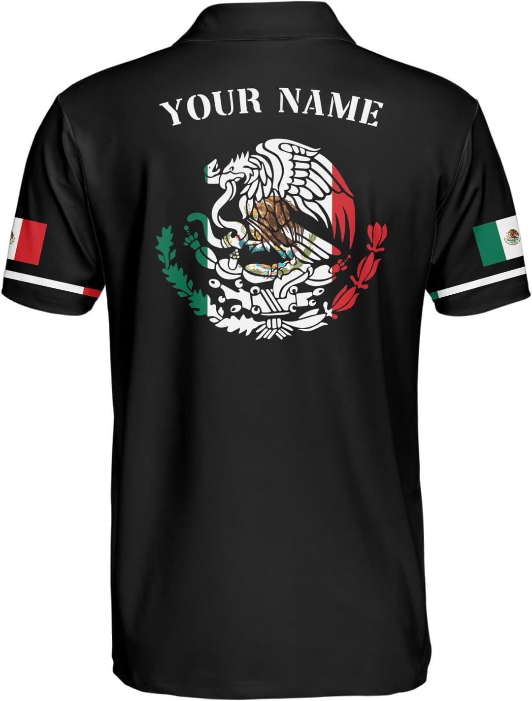 Royal Fight Personalized Mexico Polo Shirt 3D Mexico Shirts for Men Mexican Flag Gifts Unisex 3D Mexico Coat of Arms Polo