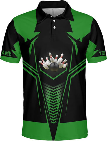 PAgree Personalized Name Bowling Polo for Men and Women 3D, Bowling Polo Shirts for Team Bowling, Bowling Tshirt Gift