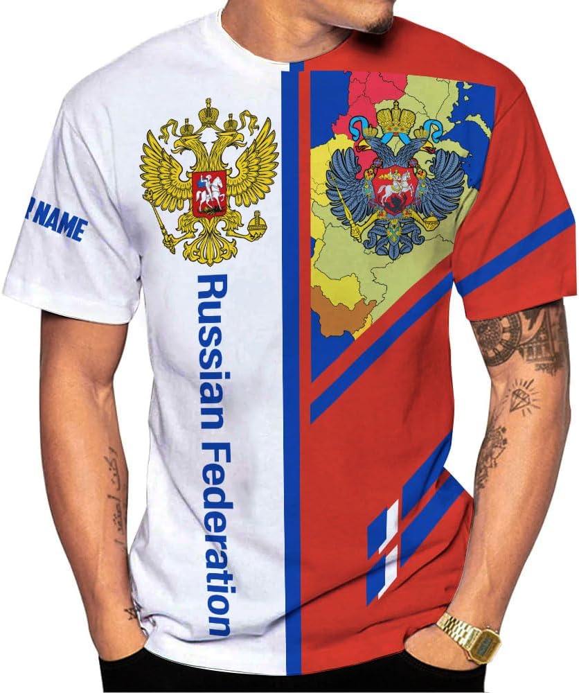 Personalized Russia Shirts Russian Shirt Russian Unisex Shirts Russia Flag Pride Shirts Russia Flag Coat of Arms Shirts