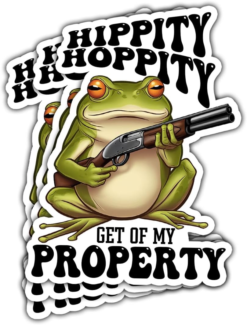 3 Pcs Hippity Hoppity Get of My Property Sticker; Funny Meme Stickers Frog Decal Waterproof Vinyl Stickers Adult; So No Head Sticker for Laptop Kindle Water Bottle Tumbler Phone Case 3"x3"
