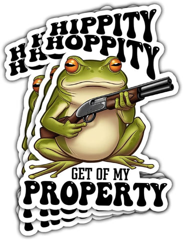 3 Pcs Hippity Hoppity Get of My Property Sticker; Funny Meme Stickers Frog Decal Waterproof Vinyl Stickers Adult; So No Head Sticker for Laptop Kindle Water Bottle Tumbler Phone Case 3"x3"