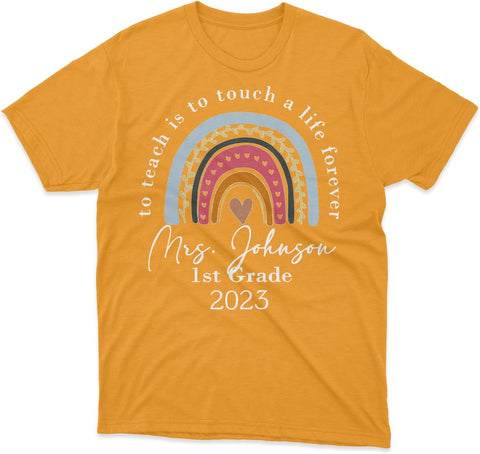 Personalized Teacher Shirts for Women Men, Teacher Tshirts Teach Shirts Teacher T-Shirts Rainbow Teacher T Shirt (TS67)