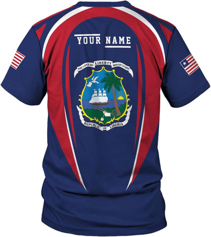 MoonArt Personalized Liberia Shirts Liberian Coat of Arms Flag Liberia 3D Shirts Liberia Liberian Pride Gift