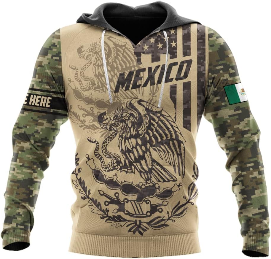 Personalized Name Mexican Hoodie 3D, Customized Mexican Hoodies for Men, Unisex Mexico Hoodie, Mexico Hoodies for Men 2