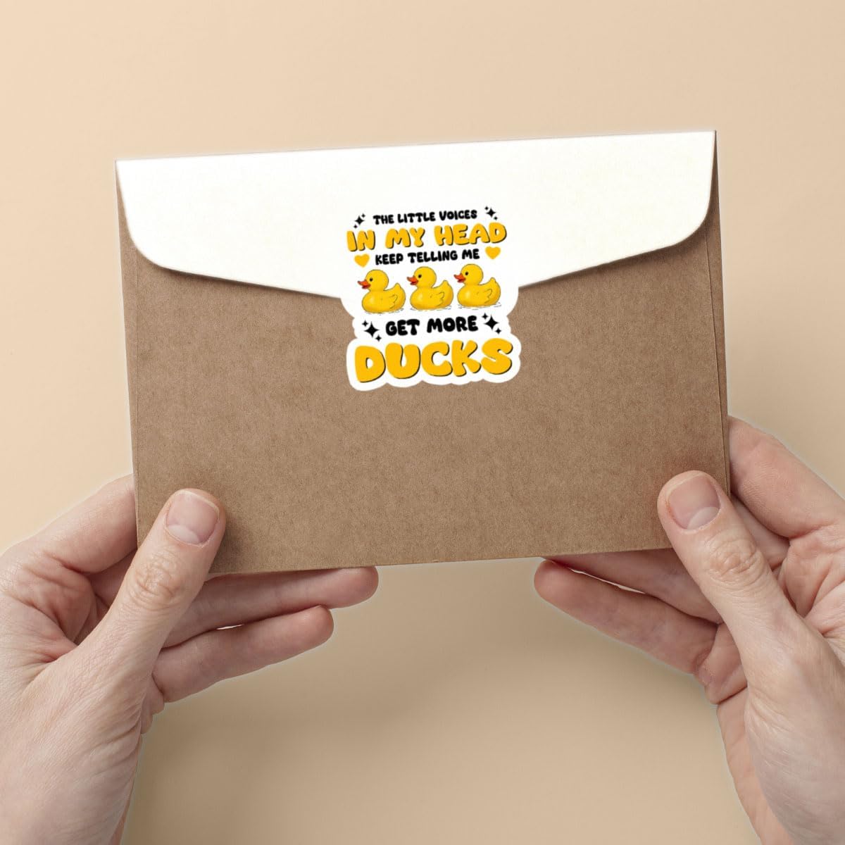 3 Pcs The Little Voice Get More Ducks Sticker, Rubber Duck Cute Duck Stickers, Silly Goose Sticker for Laptop Water Bottle Phone Car Window Helmet Vinyl Stickers 3 Inches