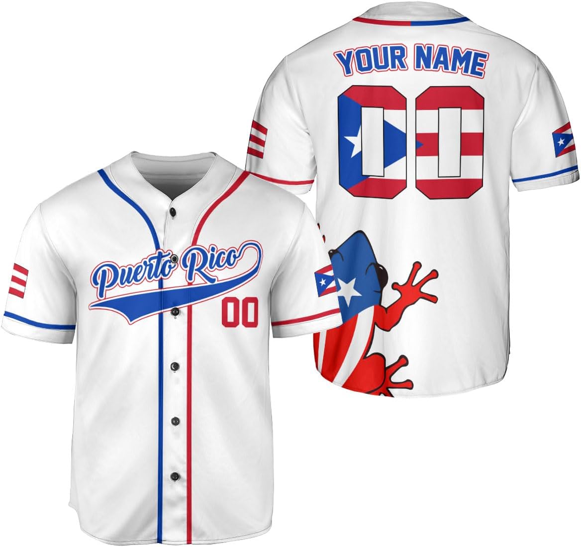 RoyalBro Personalized Puerto Rico Baseball Shirt - Custom Team Name, Puerto Rican Baseball Jersey for Men
