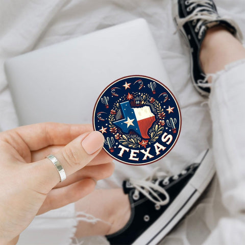 (3pcs) Texas Retro USA Decal, Texas State Flag Retro Decal 5 Inches, Texas America American Gods Country Bush Vinyl Made in USA, Decal for Car Laptop Water Bottle Phone Car Window Helmet