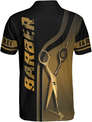 Woseprints Personalized Polo Shirts, Barber Shop Gifts for Men for Barbers