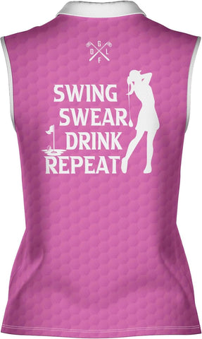 Podagree Personalized Golf Polo Shirts for Women Sleeveless with Collar, Funny Shirts for Women, Ladies Sleeveless Golf Shirt