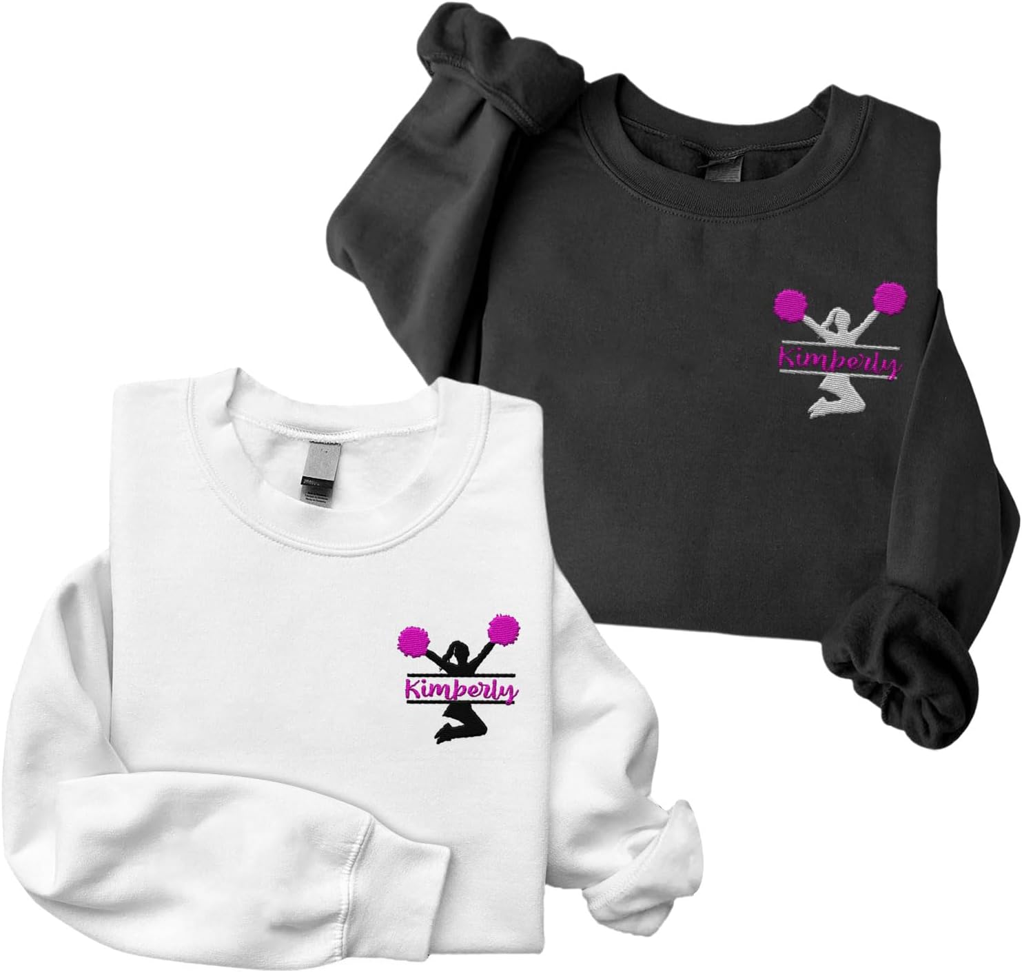 Personalized Embroidered Cheer Mom Sweatshirt Custom Proud Cheerleader Mom Embroidery Sweatshirt Gift for Cheerleader Mother (Cotton, CM 6)