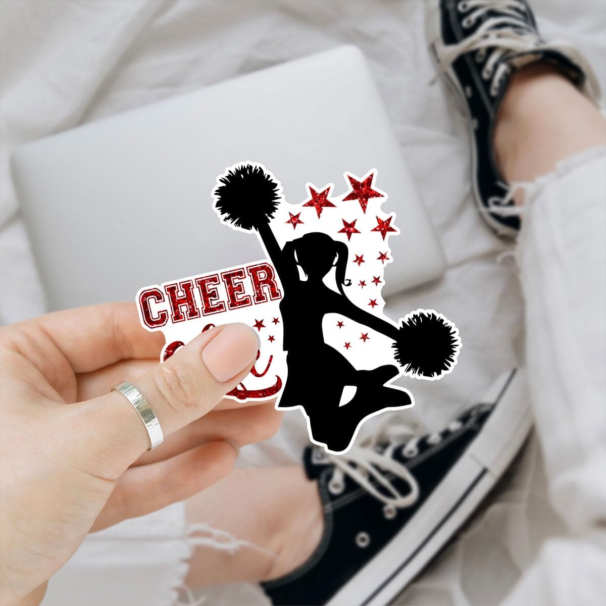 (3Pcs) Cheer Life Cheerleader Decal Vinyl Sticker, Cheerleading Stickers, Cheer Stickers, Cheerleader Decorations, Cheerleader Jump Sticker- Stickers For Laptop Water Bottle Phone Car Window Helmet 3"
