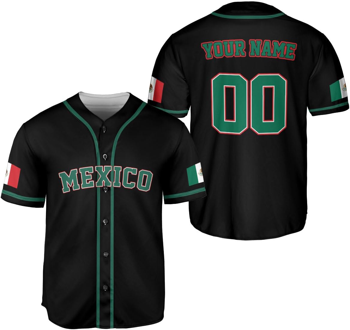 Mostprints Custom Mexico Baseball Jerseys Mexican Eagle & Flag Shirt for Teams, Mexico Shirts for Men & Women Size S-5XL