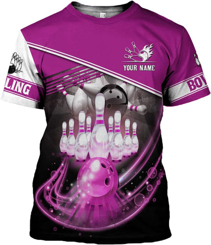 MoonArt Personalized Name Bowling Shirts for Men and Women 3D, Bowling Shirts for Team Bowling, Bowling Shirts Gift