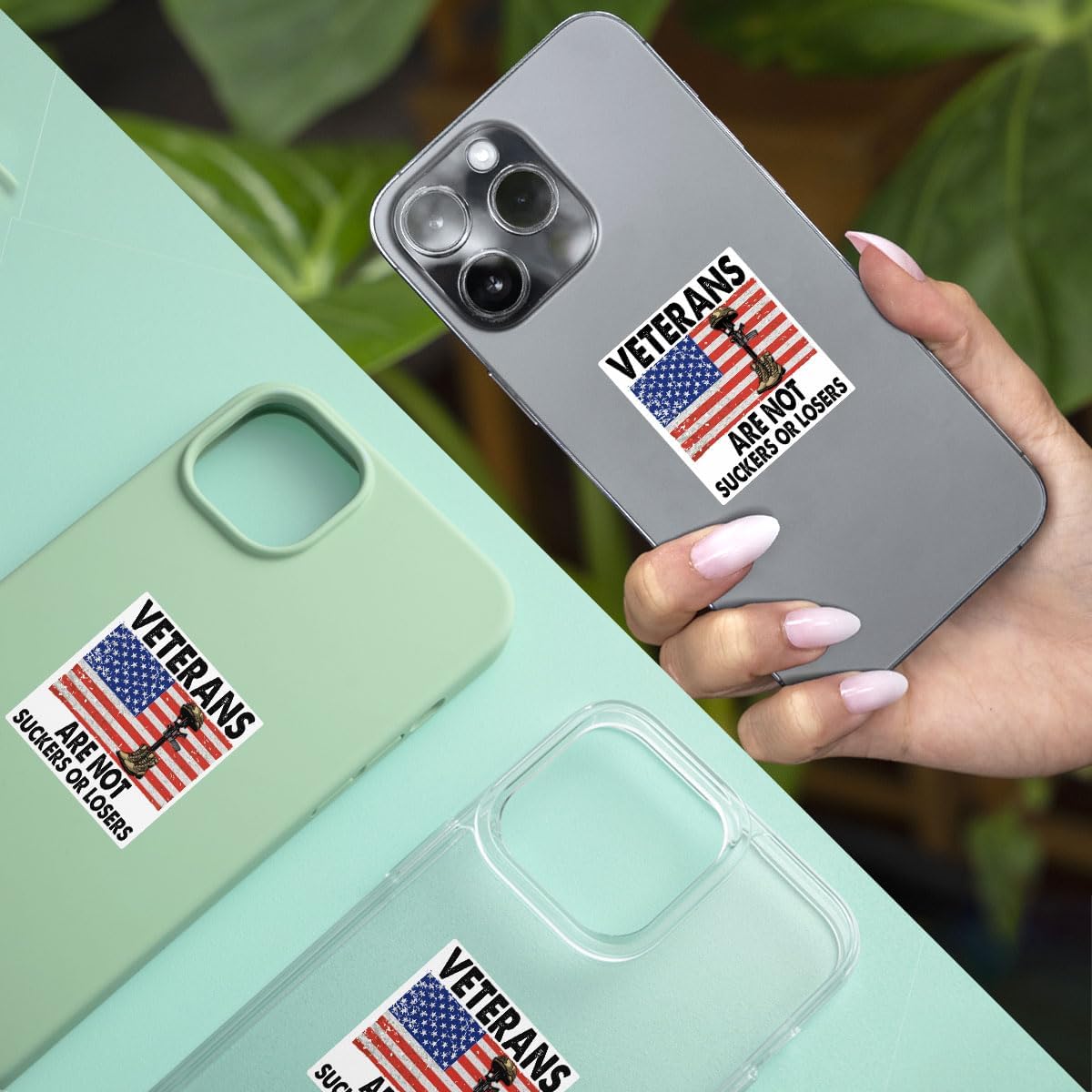 (3 Pcs) Veterans are Not Suckers Or Losers Sticker, Funny Political Sticker Adult Humor Anti Trump Bumper Stickers -Vinyl Stickers for Laptop Water Bottle Phone Car Window Helmet 3 Inches (V2)