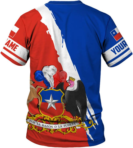 Personalized Name Chile Shirts for Men and Women, Chile Chilean Flag Pride Gift T-Shirt, Chilean Map and Flag