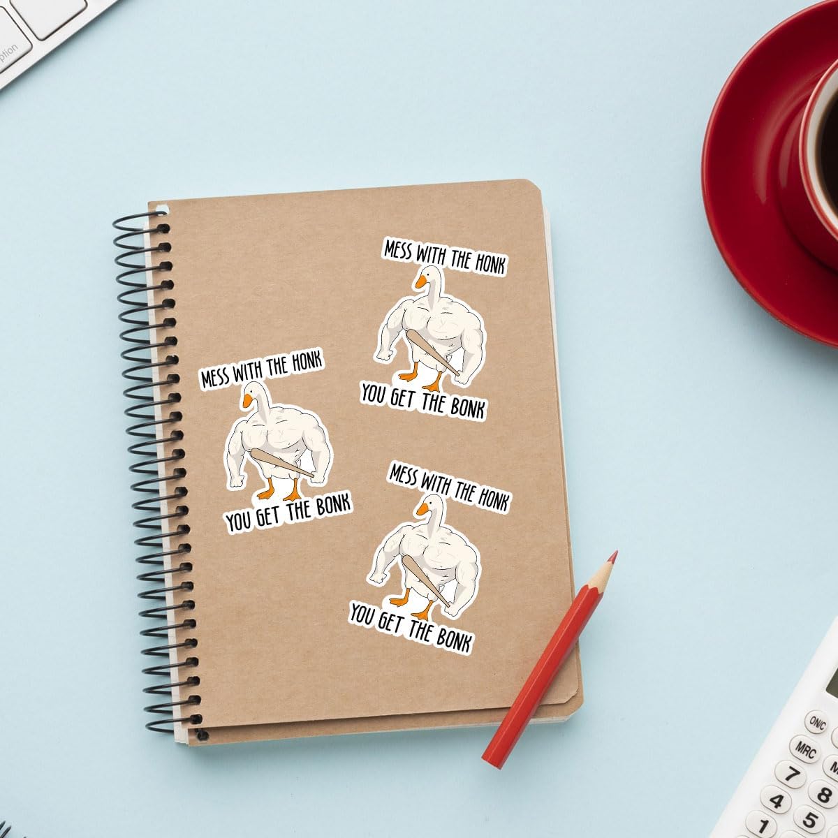 3 Pcs Mess with The Honk You Get The Bonk Sticker Funny Goose Duck Meme Honk Keep Honking Goose Bumper Sticker Mess Honk Get The Bonk Goose Stickers for Laptop Bottle Phone Car Helmet 3"x3" (B2)