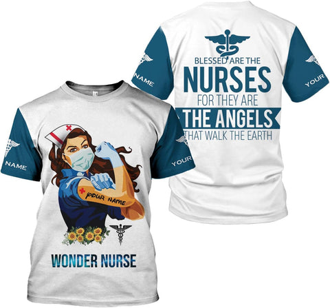 Mostprints Personalized Name Nurse Shirt, Nurse Shirts for Women, Nurse Shirts Gift, Nursing Shirts Emergency Shirts for Women